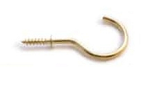 CUP HOOKS-BRASS PLATED