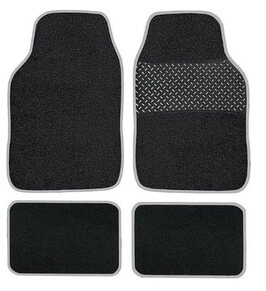 GREY TRIM CARPET MAT SET